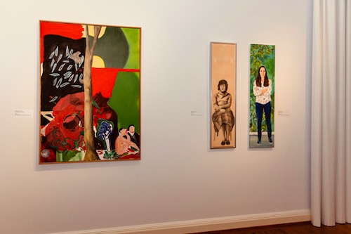A GAUCHE: « LE DEJEUNER SUR L’HERBE », 2001, COLLECTION VILLA VAUBAN</br>
A DROITE: AUTOPORTRAIT, 1979, COLLECTION VILLA VAUBAN - JEUNE FEMME, 2019, COLLECTION VILLA VAUBAN
